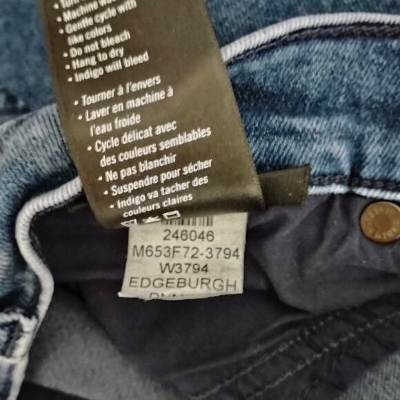 Paige Mens Lennox Jeans Edgeburgh Dark Blue Wash Slim Straight Size 31 x 32 - Picture 7 of 7